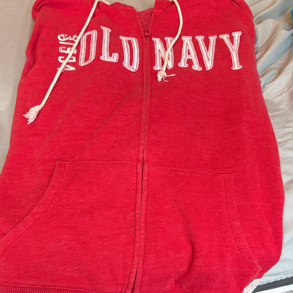 Old Navy Bright Red Zip-Up Hoodie